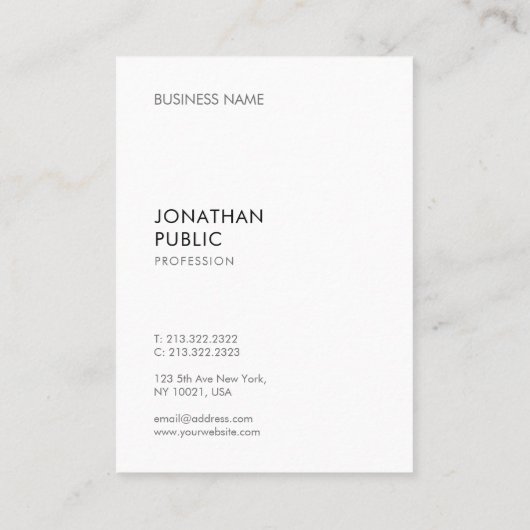 Trendy Eenvoudige Sjabloon Elegant Professioneel M Visitekaartje (Achterkant)