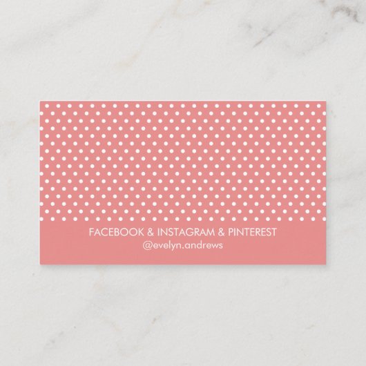 TRENDY EENVOUDIGE SPOT mini polka stip schattig ko Visitekaartje (Achterkant)