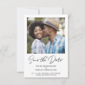 Trendy Eenvoudige Typografie Foto Instant Verlovin Save The Date (Voorkant)
