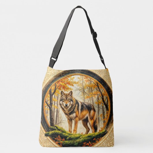 Trendy Eenzame Wolf Crossbody Tas (Achterkant)