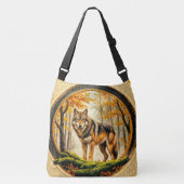 Trendy Eenzame Wolf Crossbody Tas (Voorkant)