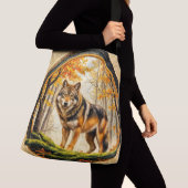 Trendy Eenzame Wolf Crossbody Tas (Dichtbij)