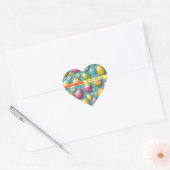Trendy Eggs Pasen Collectie Hart Sticker (Envelop)