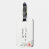 Trendy Eiffel Tower en Blush Pink Flowers | Parijs Bagagelabel (Achterkant verticaal)