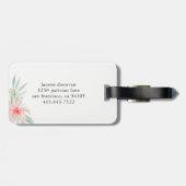 Trendy Eiffel Tower en Blush Pink Flowers | Parijs Bagagelabel (Achterkant horizontaal)