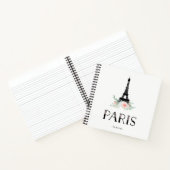Trendy Eiffel Tower en Blush Pink Flowers | Parijs Notitieboek (Binnen)