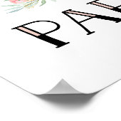 Trendy Eiffel Tower en Blush Pink Flowers | Parijs Poster (Hoek)