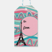 Trendy Eiffel Tower French Ooh la! Cadeaulabel (Achterkant)
