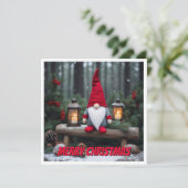 Trendy eigentijdse elegante chique kerstgnoom feestdagenkaart (Staand voorkant)