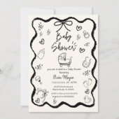 Trendy eigenzinnige golvende hand getekende boog B Kaart (Voorkant)