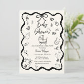 Trendy eigenzinnige golvende hand getekende boog B Kaart (Staand voorkant)