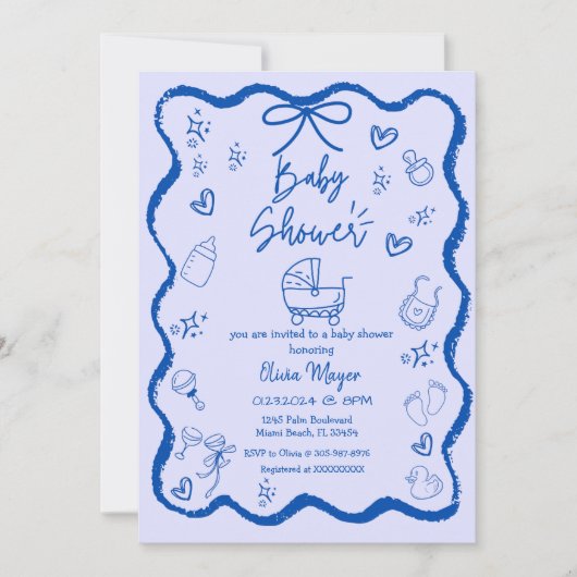 Trendy eigenzinnige golvende hand getekende boog B Kaart (Voorkant)