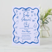 Trendy eigenzinnige golvende hand getekende boog B Kaart (Staand voorkant)