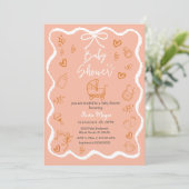 Trendy eigenzinnige golvende hand getekende boog B Kaart (Staand voorkant)