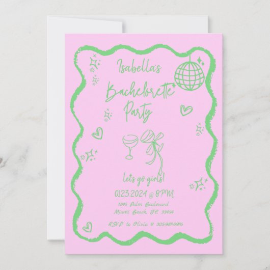 Trendy eigenzinnige golvende hand getrokken vrijge kaart (Voorkant)