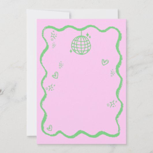 Trendy eigenzinnige golvende hand getrokken vrijge kaart (Achterkant)