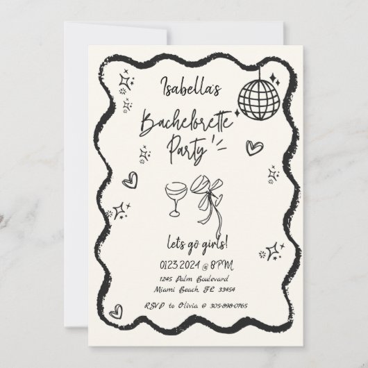 Trendy eigenzinnige golvende hand getrokken vrijge kaart (Voorkant)