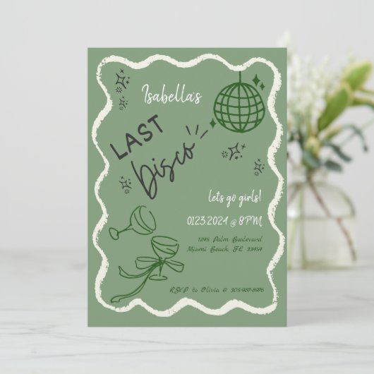 Trendy eigenzinnige golvende hand getrokken vrijge kaart (Staand voorkant)