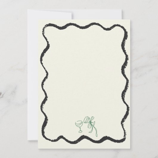 Trendy eigenzinnige golvende hand getrokken vrijge kaart (Achterkant)