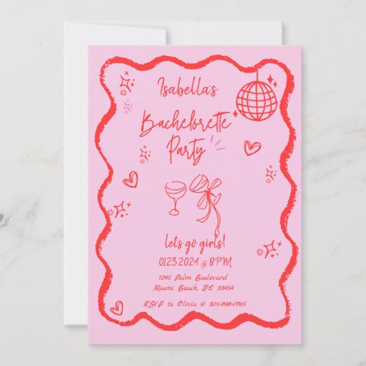 Trendy eigenzinnige golvende hand getrokken vrijge kaart (Voorkant)