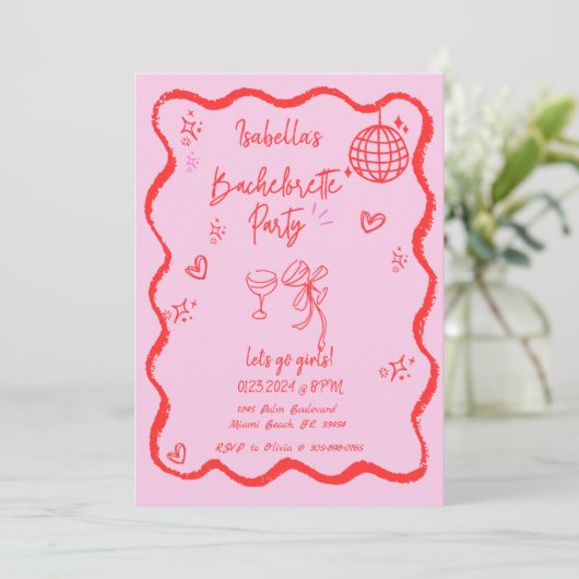 Trendy eigenzinnige golvende hand getrokken vrijge kaart (Staand voorkant)