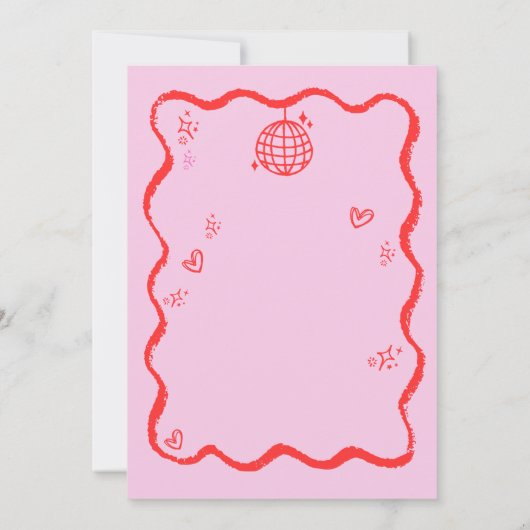 Trendy eigenzinnige golvende hand getrokken vrijge kaart (Achterkant)