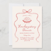 Trendy eigenzinnige hand getekend Wavy Pie Thanksg Kaart (Voorkant)