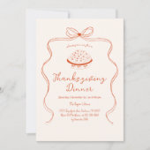 Trendy eigenzinnige hand getekend Wavy Pie Thanksg Kaart (Voorkant)