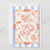 Trendy eigenzinnige hand getrokken grillige bruid kaart (Achterkant)