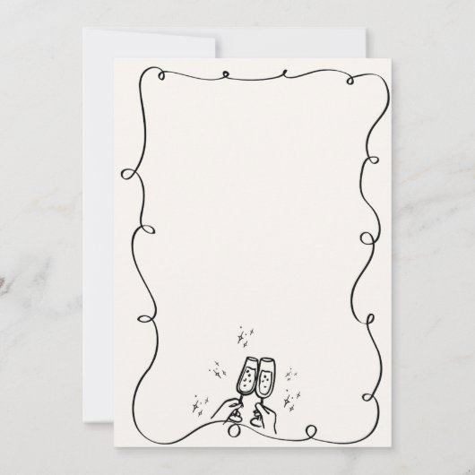 Trendy eigenzinnige hand getrokken krabbel wijn ve kaart (Achterkant)