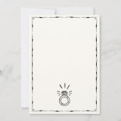 Trendy eigenzinnige leuke hand getekende verloving kaart (Achterkant)