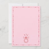 Trendy eigenzinnige roze hand getekende verlovings kaart (Achterkant)