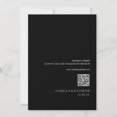 trendy elegance zwarte en witte trouwuitnodiging kaart (Achterkant)