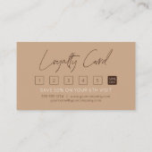 Trendy Elegant Biege Haarstylist Fotoscript Klantenkaartje (Achterkant)