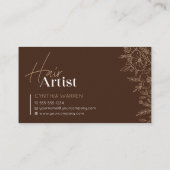Trendy Elegant Biege Haarstylist Fotoscript Visitekaartje (Achterkant)