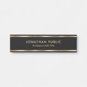 Trendy Elegant Black And Gold Office School House Deurbordje (Voorkant)