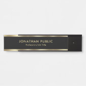 Trendy Elegant Black And Gold Office School House Deurbordje (Voorkant)