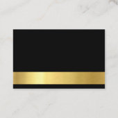 Trendy Elegant Black en Gold Plain Luxury Modern Visitekaartje (Achterkant)