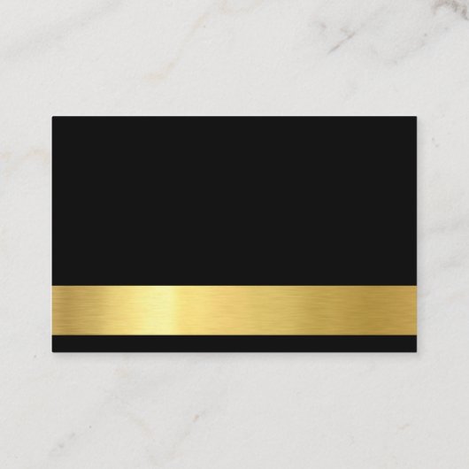 Trendy Elegant Black en Gold Plain Luxury Modern Visitekaartje (Achterkant)