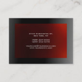 Trendy Elegant Black Gray Red Executive Manager Visitekaartje (Achterkant)