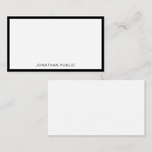 Trendy Elegant Black White Minimalist Sjabloon (Voorkant / Achterkant)