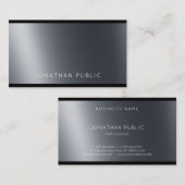 Trendy Elegant Black White Modern Top Professional Visitekaartje (Voorkant / Achterkant)