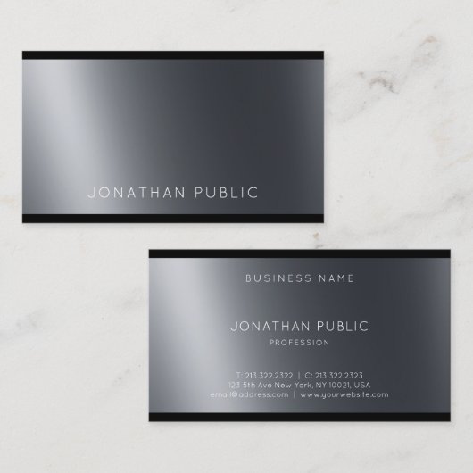 Trendy Elegant Black White Modern Top Professional Visitekaartje (Voorkant / Achterkant)