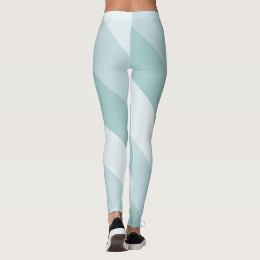 Trendy Elegant Blue Green Sjabloon Modern Design Leggings (Achterkant)