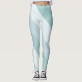 Trendy Elegant Blue Green Sjabloon Modern Design Leggings (Voorkant)