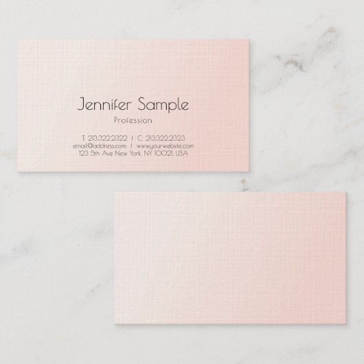 Trendy Elegant Blush Pink Modern Minimalist Visitekaartje (Voorkant / Achterkant)