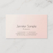 Trendy Elegant Blush Pink Modern Minimalist Visitekaartje (Voorkant)