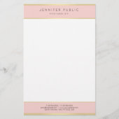 Trendy Elegant Blush Roze Goud Sjabloon Modern Briefpapier (Voorkant)