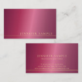 Trendy Elegant Bordeaux Modern Clean Plain Luxury Visitekaartje (Voorkant / Achterkant)