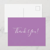 Trendy Elegant Calligraphy Lavender Hartelijk dank Briefkaart (Voorkant / Achterkant)
